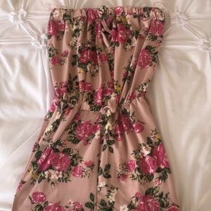 Pink floral romper